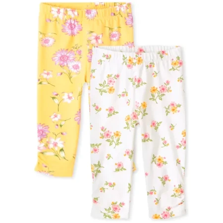 Baby Girls Floral Pants 2-Pack