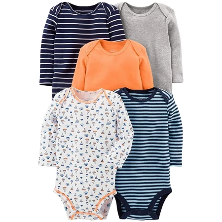 Baby Boys 5-Pack Long-Sleeve Bodysuit