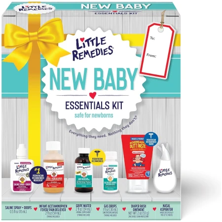 Little Remedies New Baby Essentials Kit, 6 Piece Kit for Baby's Nose and Tummy